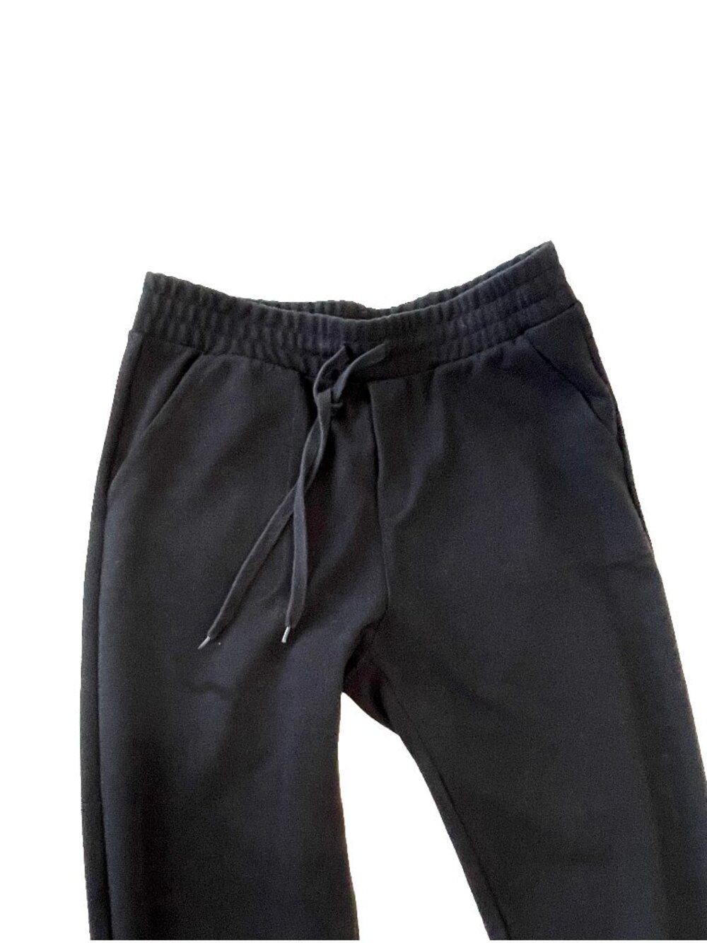 Uniqlo Small Black Knit Ankle Length Pants Elastic Drawstring Stretch Waistband - Picture 3 of 13